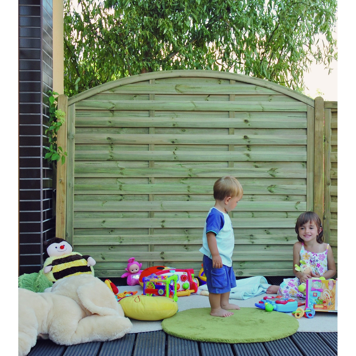 Płot lamelowy łuk 180x180/160 cm