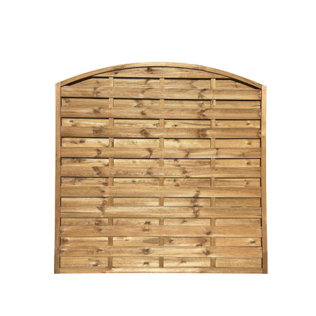 Płot lamelowy łuk 180x180/160 cm brąz