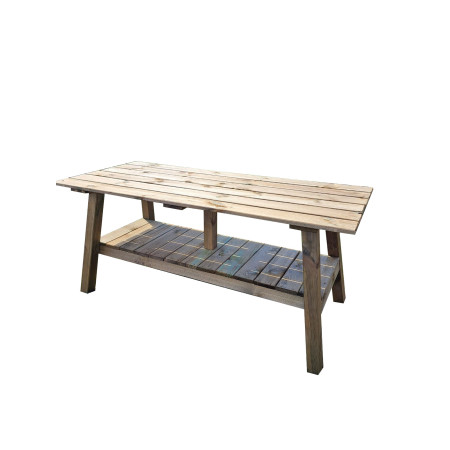 Stół z półkami 180x77