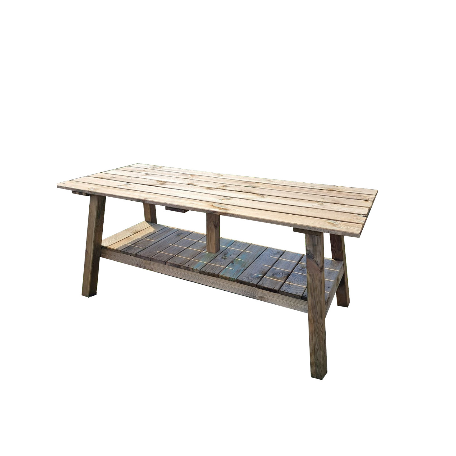 Stół z półkami 180x77