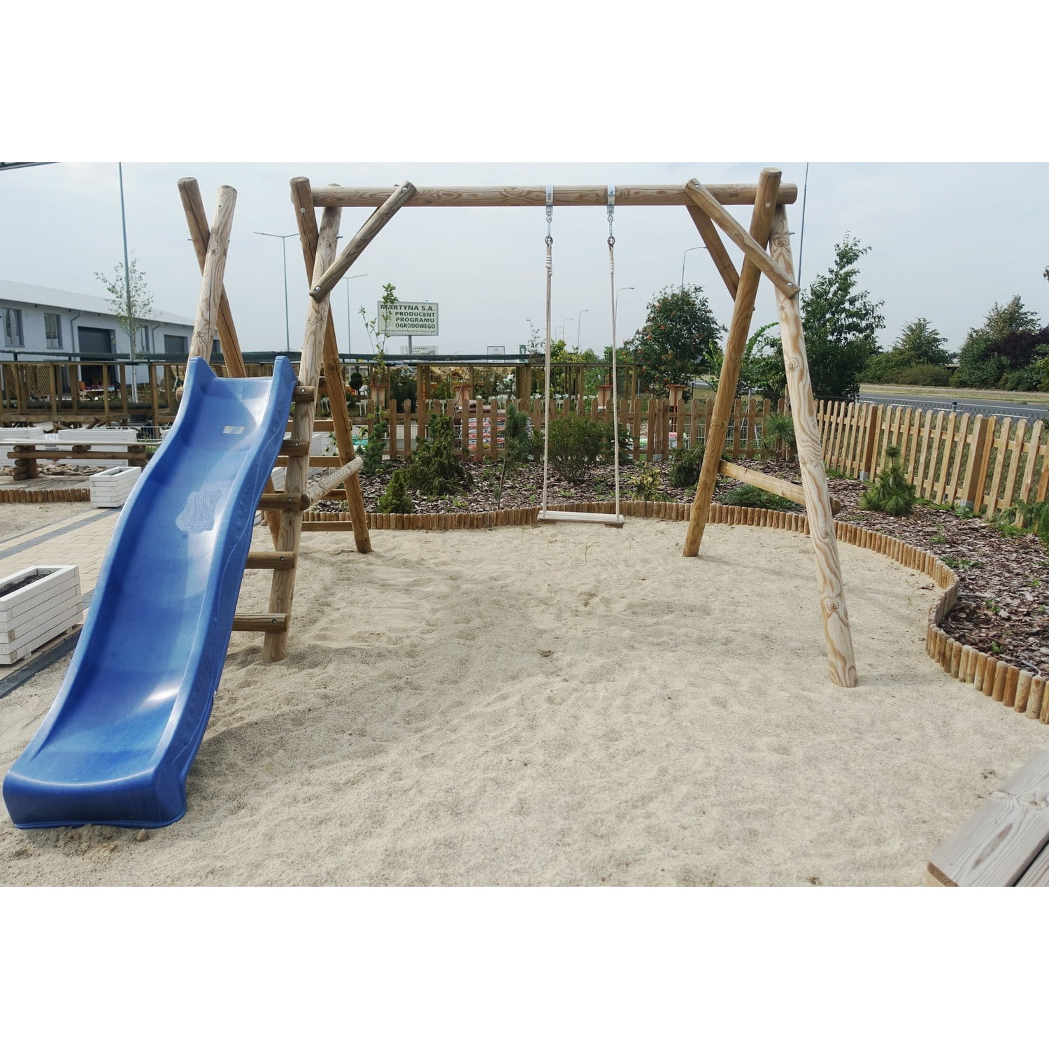 Huśtawka z drabinką na 5 szczebli (300 cm pal)