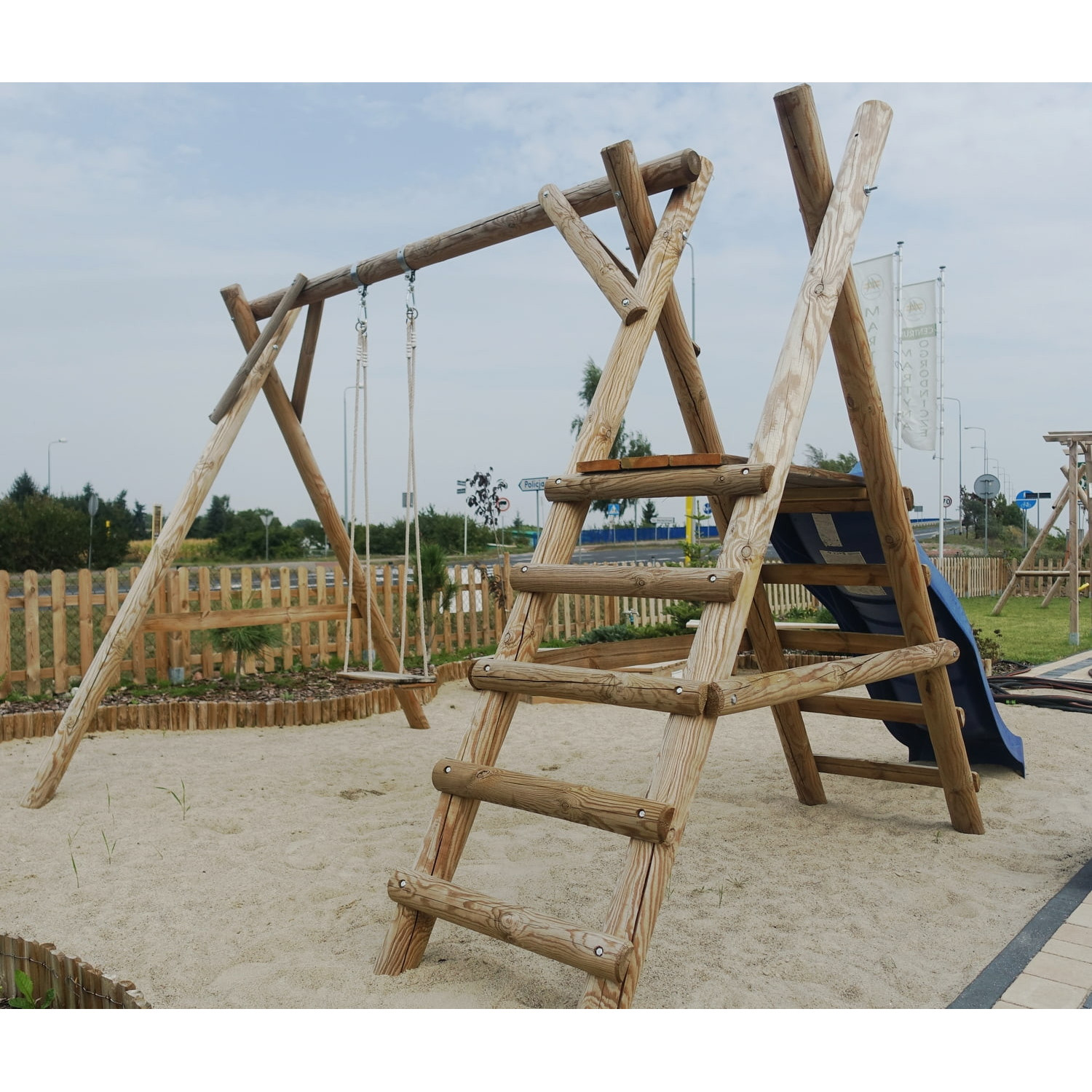 Huśtawka z drabinką na 5 szczebli (300 cm pal)