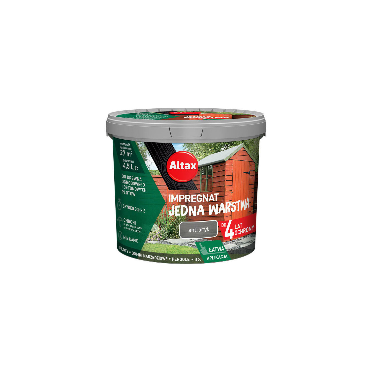 ALTAX Impregnat Jedna Warstwa Antracyt 4,5 L