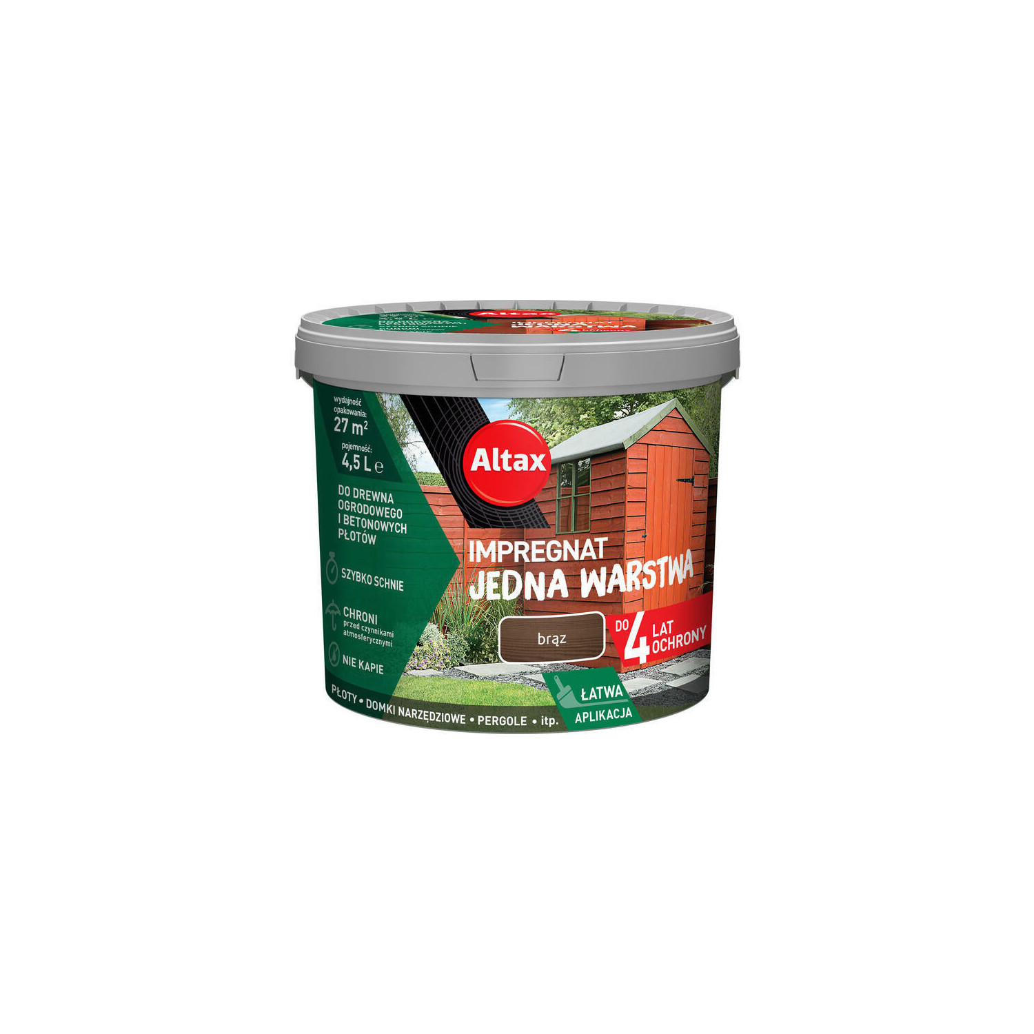 ALTAX Impregnat Jedna Warstwa Brąz 4,5 L