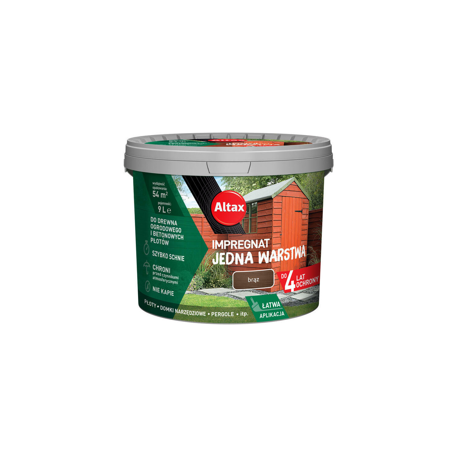 ALTAX Impregnat Jedna Warstwa Brąz 9 L