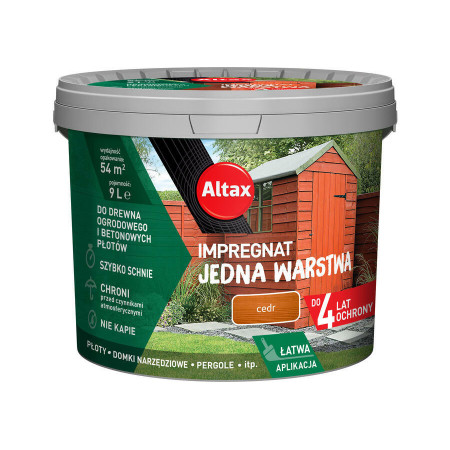 ALTAX Impregnat Jedna Warstwa Cedr 9 L